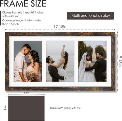 DUENPY 14x26 Collage Picture Frame 4x6 Collage Picture Frame Displays Twelve 4x6 inch Photos Available Horizontal Wall Mounting Display and Vertical Black - Colors B