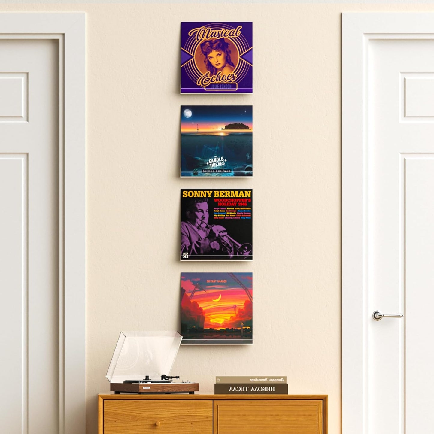 upsimples 8 Pack Vinyl Record Wall Mount Shelves, 12" Vinyl Holder for Album Record Storage & Display, Clear Acrylic Floating Shelves for Wall Decor, Kids Bookshelf, Magazine Rack, Picture Ledge