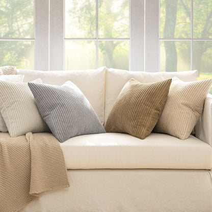 MIULEE Boho Farmhouse Sage Green Throw Pillow Covers 18x18 Inch Set of 4 Mordern Nordic Cushion Covers Soft Corduroy Spring Home Decor for Couch Bed Sofa Living Room Forest Green