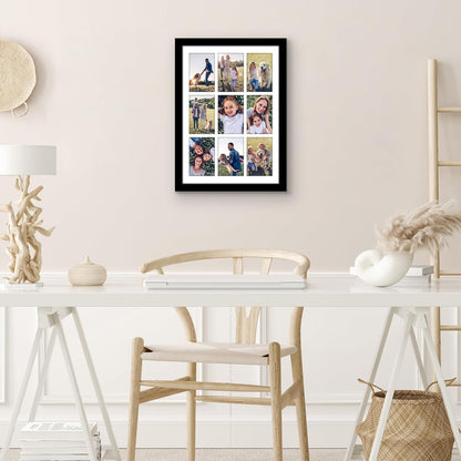 Americanflat 4x6 Collage Picture Frame with Shatter-Resistant Glass - Fits Five 4x6 Photos or Use as One 11x14 Picture Frame - Signature Collection - Collage Frames for Wall Display - Black