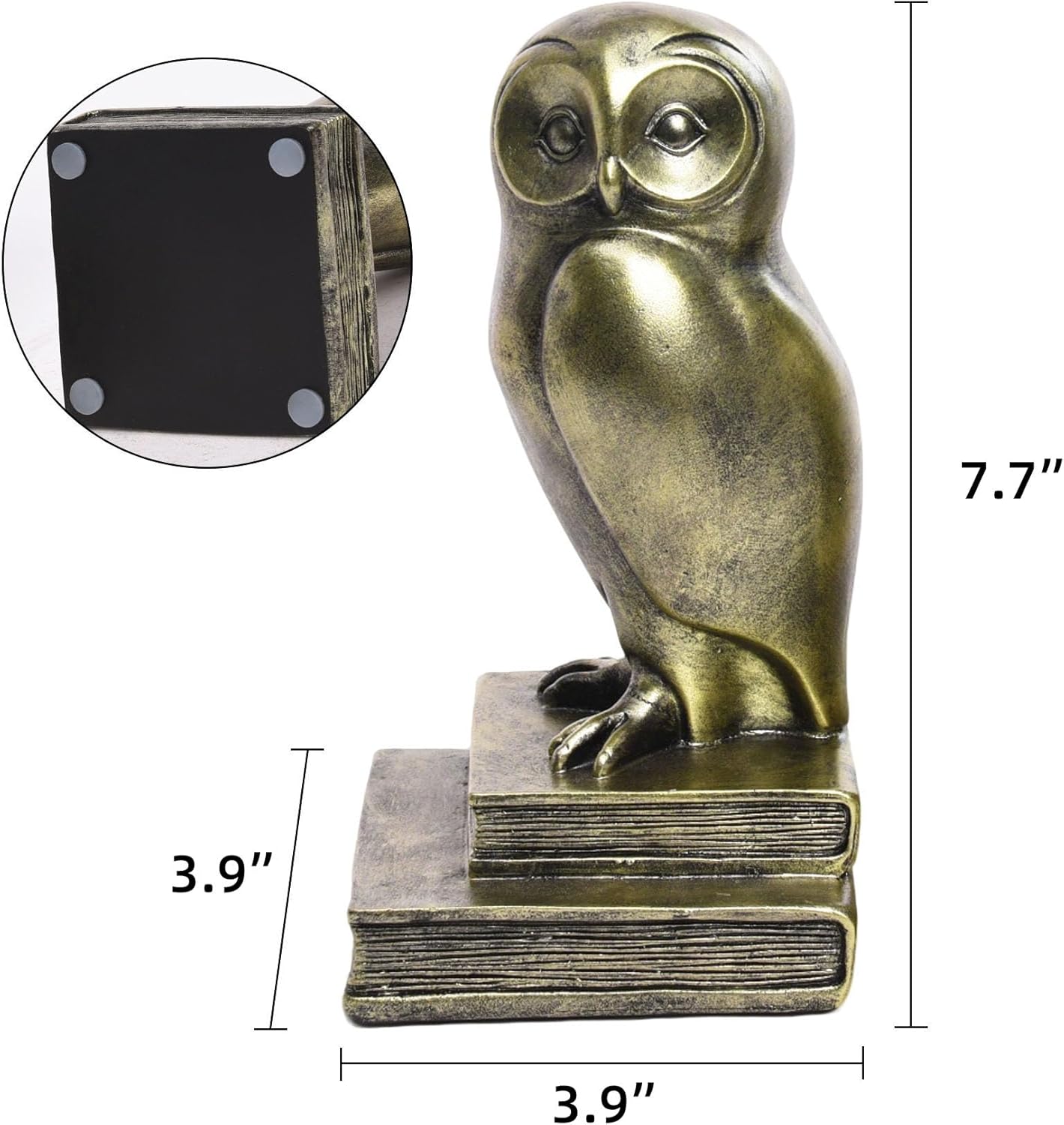 Book Ends for Shelves, Owl Decorative Bookends Bronze Bird Book Stopper Unique Kids Book Holders with Anti-Slip Base Luxurious Bookends for Kids Rooms Office Home Decor(Bronze)