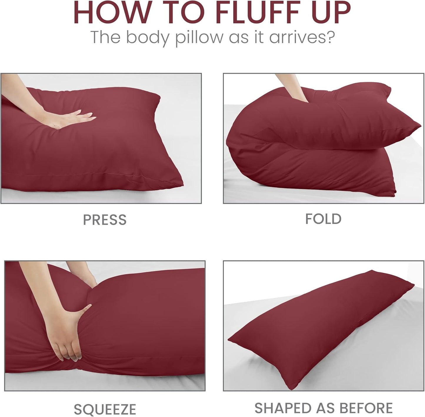 Utopia Bedding Full Body Pillow for Adults (White, 20 x 54 Inch), Long Pillow Insert for Sleeping, Ideal for Side Sleepers