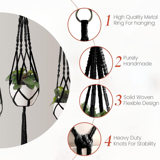 feedee Macrame Plant Hangers Indoor Macrame Hanging Planters for Indoor Plants, 6 Pack Hanging Plant Holders Indoor Hanging, Macromay Plant Hangers for Indoor Plant Hanger, Outdoor Flower Pots Holder