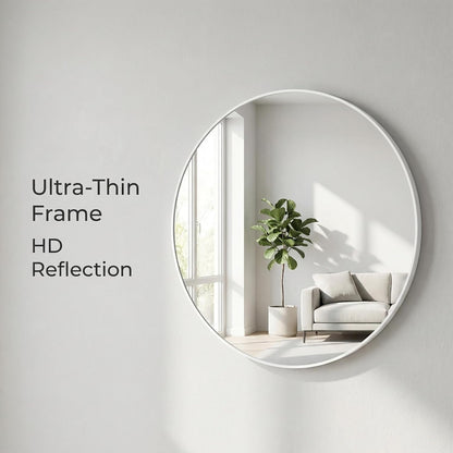 HARRITPURE Round Mirror 30 Black Wall Mounted Circle Mirrors Vanity Mirror with Brushed Aluminum Alloy Frame Modern Decoration for Bathroom, Living Room, Vanity, Bedroom, Entryway