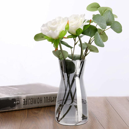 8 inch Clear Glass Flower Vases for Centerpiece Table Home Indoor Desk Decor,Ins Modern Boho Style Vase for Wedding Housewarming Gift
