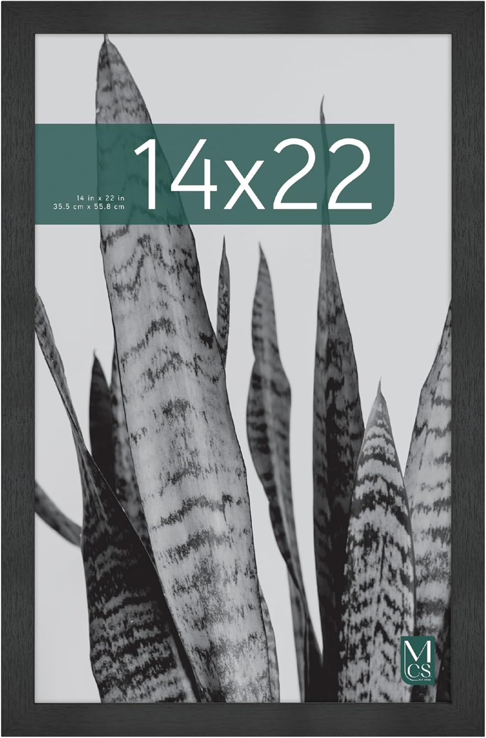 MCS Studio Gallery 16x24 Poster Frame Black Woodgrain Engineered Wood, Vertical & Horizontal Wall Hanging Large Picture Frame for Photos, Posters & Art Prints (1-Pack)