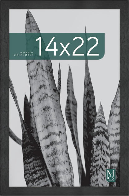 MCS Studio Gallery 16x24 Poster Frame Black Woodgrain Engineered Wood, Vertical & Horizontal Wall Hanging Large Picture Frame for Photos, Posters & Art Prints (1-Pack)