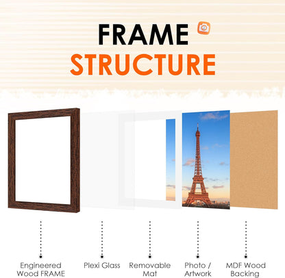 FIXSMITH 10 Pack Picture Frames Collage Wall Decor for Mounting or Tabletop Display, Gallery Wall Frame Set with Two 8x10 Black Frames, Four 5x7 Frames and Four 4x6 Frames, Multi-Pack Photo Frame Set