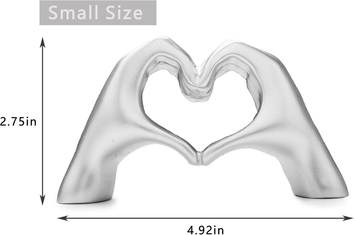 Small Heart Hands Sculpture Decor for Living Room Bedroom Bookshelf Coffe Table and Office Display, Love Finger Statue Modern Aesthetic Home Decor, Unique Gift for Wedding Christmas Birthday (Gold)