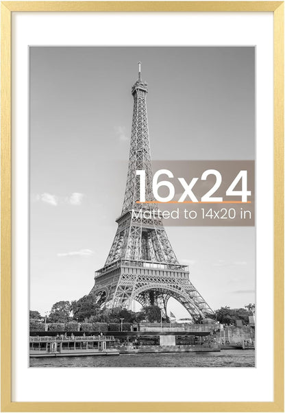 upsimples 8x10 Picture Frame, Display Pictures 5x7 with Mat or 8x10 Without Mat, Wall Hanging Photo Frame, Black, 1 Pack - Colors A