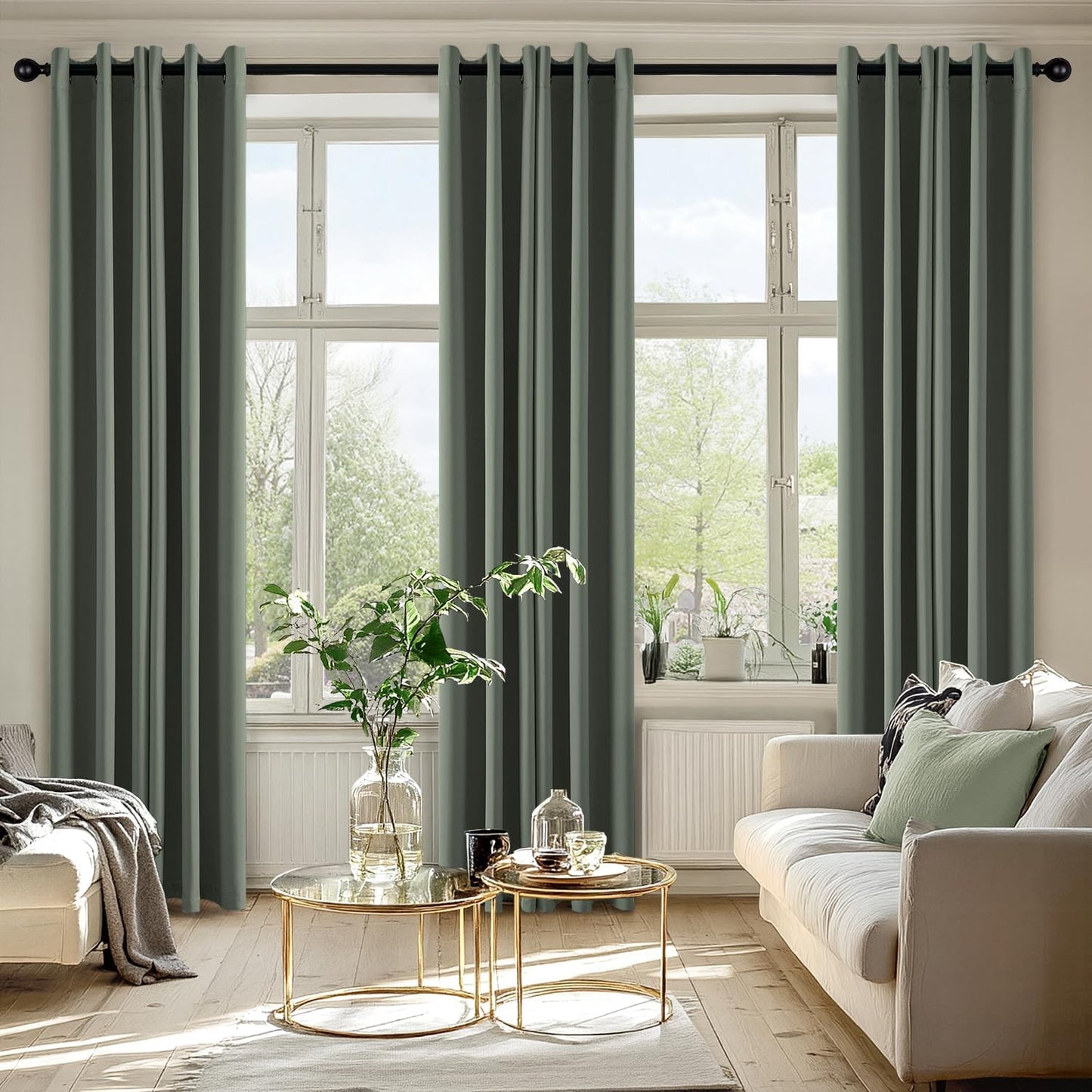 MIULEE Blackout Curtains for Bedroom Living Room 2 Panels, Thermal Insulated Room Darkening Drapes Grommet Noise Reducing Light Blocking Window Treatments 63 Inches Long 40x63 Inch Black - Colors B