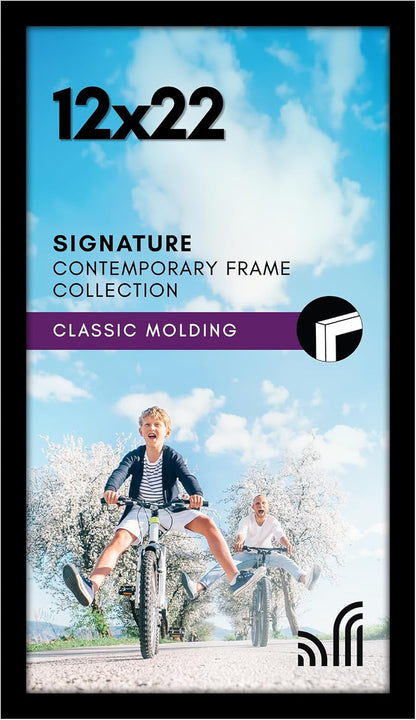 Americanflat 12x18 Poster Frame with Shatter-Resistant Glass - Signature Collection - Gallery-Style Frames Made of Engineered Wood - Photo Frame for Wall Display - Black - Colors C