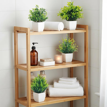 CEWOR Fake Plants 2 Pack Mini Potted Plants Bathroom Accessories Small Artificial Greenery Decorations for Bathroom Office Home Room Kitchen Table Indoor