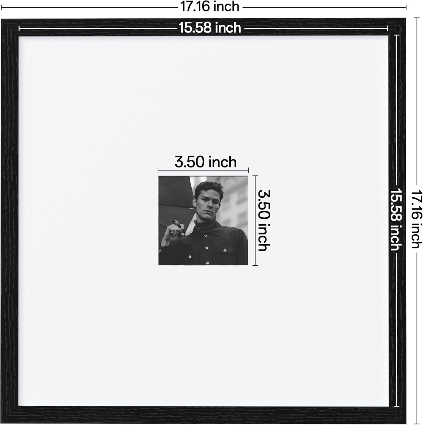 eletecpro 12x12 Picture Frames Set of 9 with Clear Acrylic Cover, Display 8x8 Photos with Mat or 12x12 Without, Classic and Sturdy Square Collage Gallery Wall Decor, Easy Wall Mount, Black