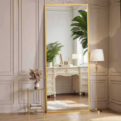 OLIXIS Black Arched Full Length Mirror 60"x16" for Bedroom, Full Body Mirror with Stand, Hanging or Leaning for Wall, Aluminum Alloy Thin Frame Floor Standing for Living Room