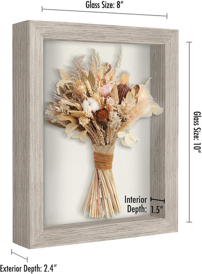 Americanflat 12x16 Shadow Box Frame with Polished Plexiglass - Silhouette Collection - Large Shadow Box Display Case for Tabletop and Wall Display - Black with Soft Felt Back
