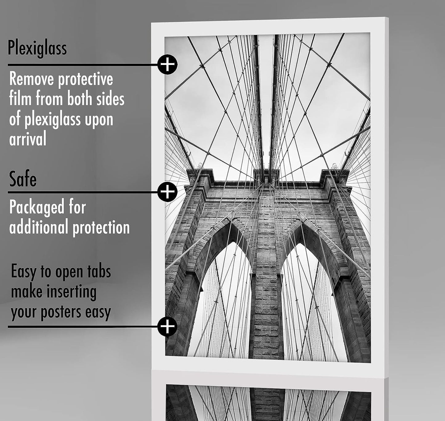 Americanflat 16x20 Picture Frame with Polished Plexiglass - Black Picture Frame - Wide Photo Frames Made of Engineered Wood for Vertical or Horizontal Wall Display - Epic Collection - Black - Colors C