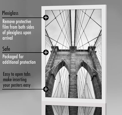 Americanflat 16x20 Picture Frame with Polished Plexiglass - Black Picture Frame - Wide Photo Frames Made of Engineered Wood for Vertical or Horizontal Wall Display - Epic Collection - Black - Colors C