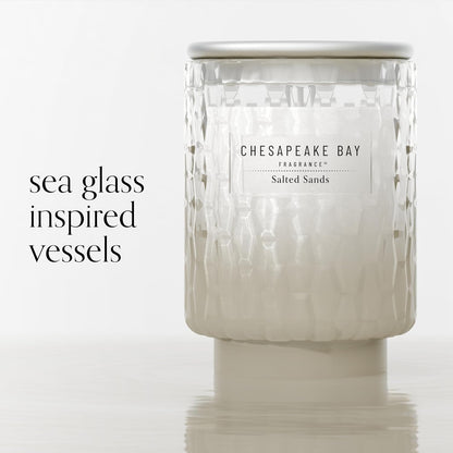 Chesapeake Bay, 11oz Marine Drift Scented Candle, Mood Evoking Fragrance, Textured Sea Glass-Inspired Jar, Premium Soy Blend Wax with Essential Oils, Coastal Fragrance for Home Décor or Gifting