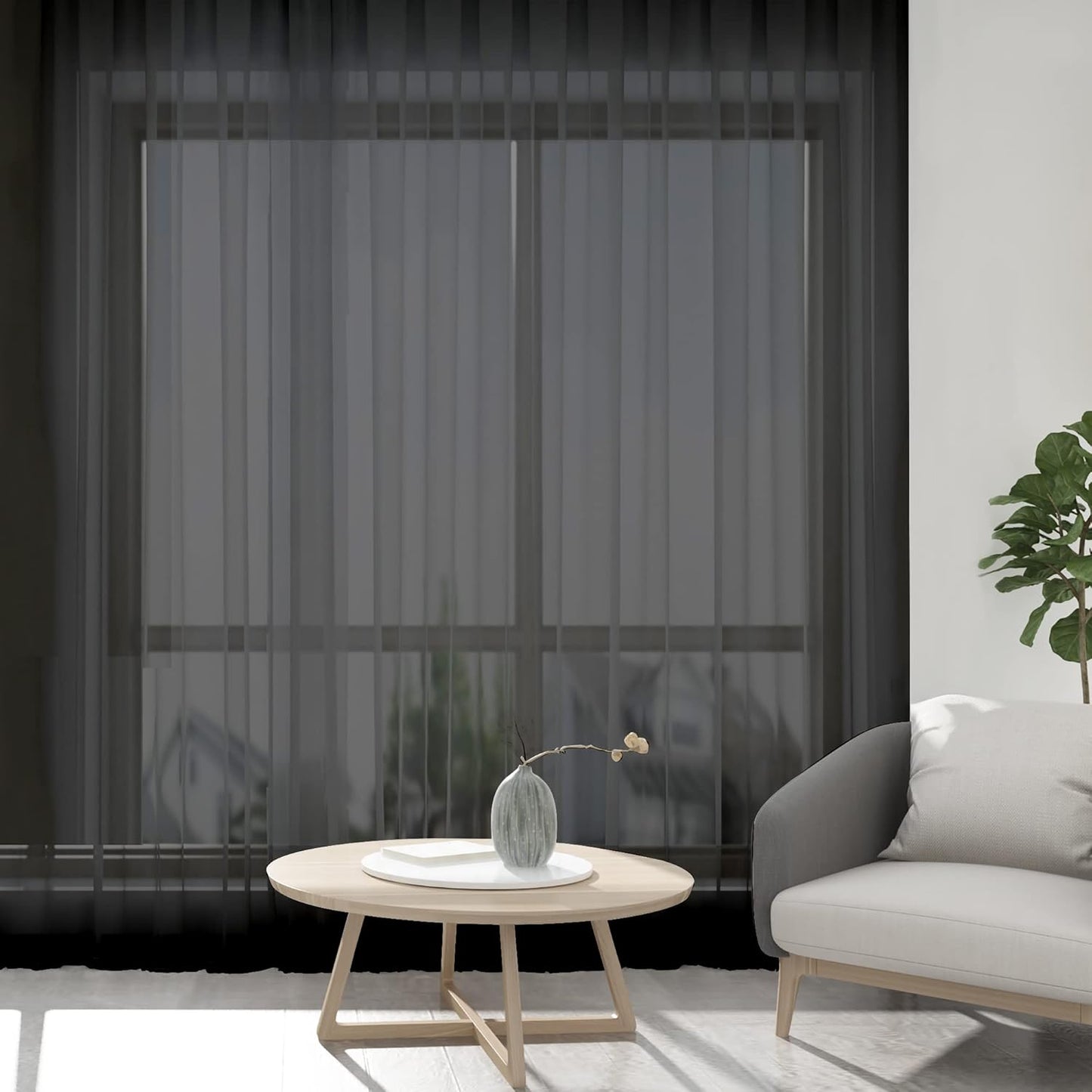 Chyhomenyc Sheer White Valances for Windows 2 Pack, Small Window Curtains for Living Room Bathroom Cafe Laundry Basement, Modern Top Dual Rod Pocket Voile Curtain, 42W x 14L inches, White - Colors B