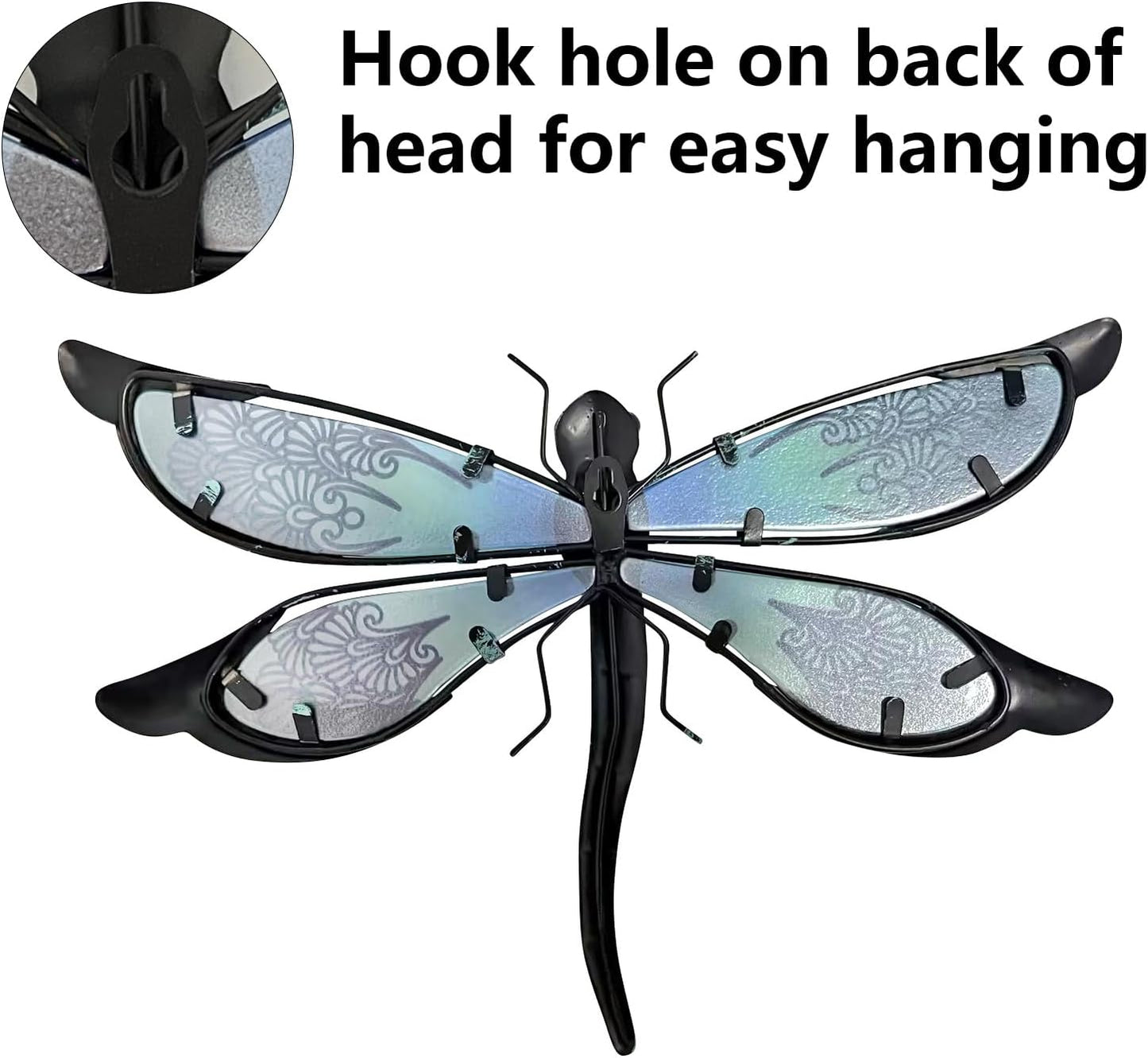LIFFY Metal Dragonfly Wall Decor Handmade - Outdoor Metal Wall Art Decor for Patio Garden Fence Living Room, Bedroom, Dragonfly Gifts