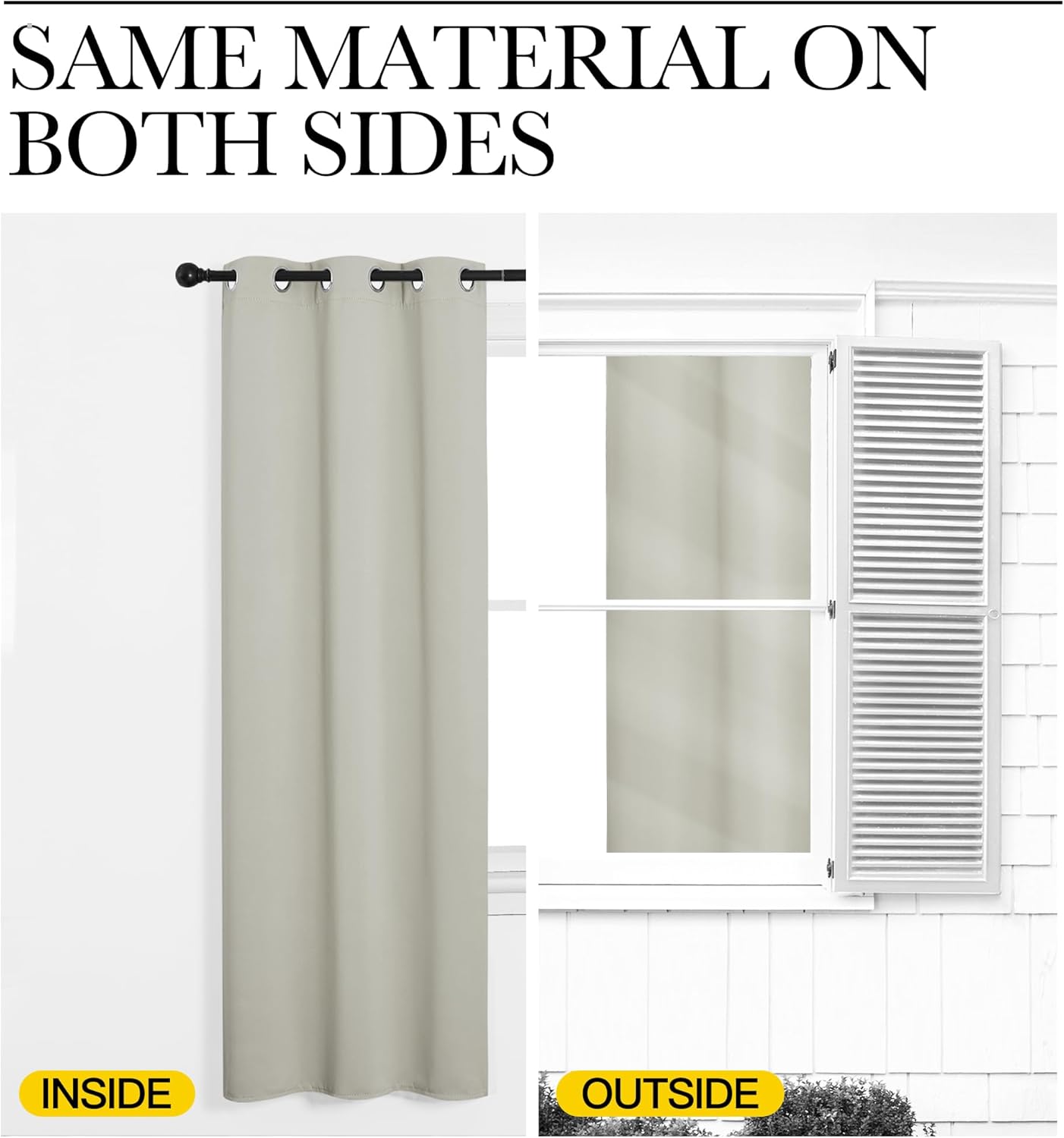 NICETOWN Halloween Pitch Black Solid Thermal Insulated Grommet Blackout Curtains/Drapes for Bedroom Window (2 Panels, 42 inches Wide by 63 inches Long, Black) - Colors A
