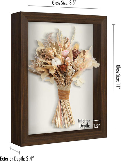 Americanflat 12x16 Shadow Box Frame with Polished Plexiglass - Silhouette Collection - Large Shadow Box Display Case for Tabletop and Wall Display - Black with Soft Felt Back