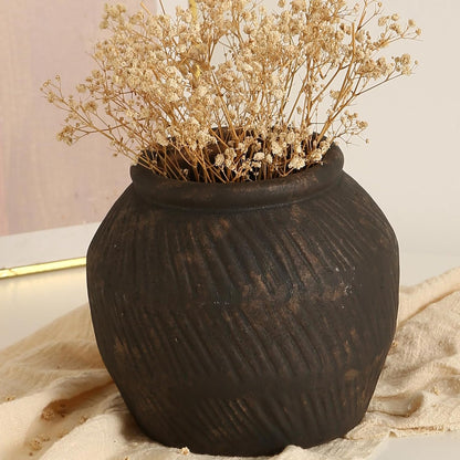Rustic Vases for Home Decor. Ceramic Vase for Dining Table Decor. Terracotta Decorative Vase 6.1IN. ZSHLXM