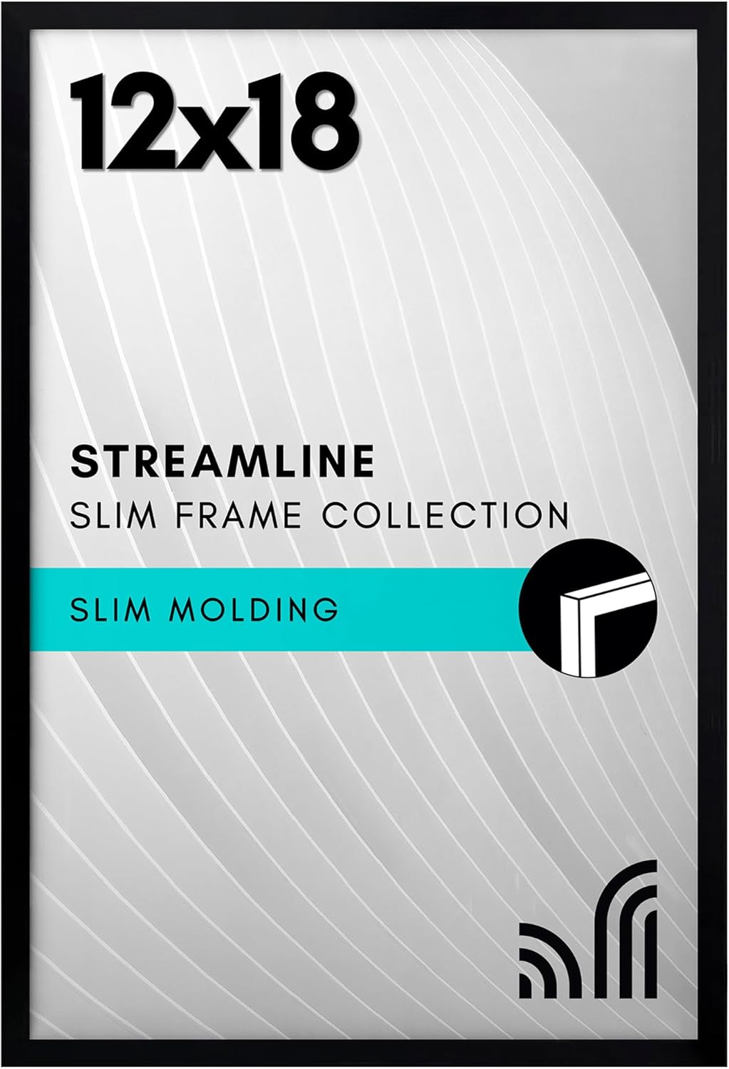 Americanflat 24x36 Poster Frame with Polished Plexiglass - Streamline Collection - Thin Border Picture Frame for Wall Display - Hanging Hardware Included - Black - Colors B