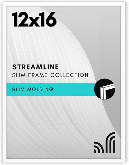 Americanflat 24x36 Poster Frame with Polished Plexiglass - Streamline Collection - Thin Border Picture Frame for Wall Display - Hanging Hardware Included - Black - Colors D