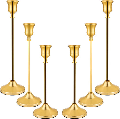 3PCS Candlestick Holders, Taper Candle Holder for Candlesticks, Metal Taper Candle Holders Glaceful Decor Set for Wedding Centerpieces, Christmas, Birthday Party, Holiday Dinning Table Décor