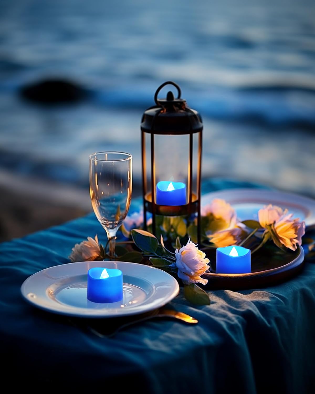 Homemory 24Pcs Flickering Flameless Candle Battery Operated, 200+Hours Fake Electric LED Tea Lights for Votive, Centerpiece Table Decorations, Wedding, Aniversary, Halloween, Christmas