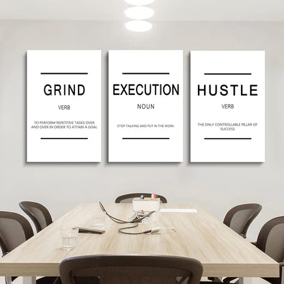Inspirational Canvas Painting Wall Art -EPHANY ART,Mindset Quotes Prints, Success Framed Entrepreneur Poster Positive Quotes Wall Poster for Home Office Workplace (M-3pcs,12x16inchx3pcs)