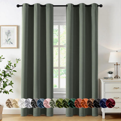 MIULEE Blackout Curtains for Bedroom Living Room 2 Panels, Thermal Insulated Room Darkening Drapes Grommet Noise Reducing Light Blocking Window Treatments 63 Inches Long 40x63 Inch Black - Colors B