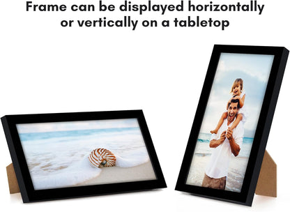 Americanflat 24x36 Poster Frame with Polished Plexiglass - Streamline Collection - Thin Border Picture Frame for Wall Display - Hanging Hardware Included - Black - Colors D