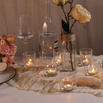 DEVI 24pcs Assorted Gold Votive Candle Holders, Mercury Glass Candle Holder, Diwali Decorations, Gold Wedding Centerpieces for Tables, Bridal Shower Party Table Decorations