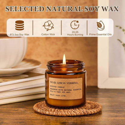 6-Pack Scented Candles for Home, 3.5 Oz Soy Wax Candles Gift Set with Lavender Chamomile & Eucalyptus Mint for Brithday Gifts Women, Mothers Day