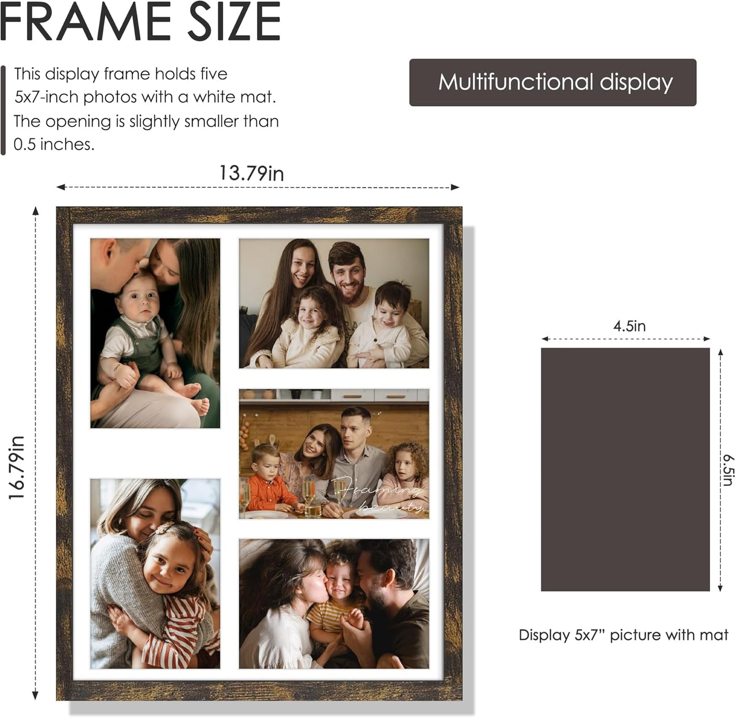 DUENPY 14x26 Collage Picture Frame 4x6 Collage Picture Frame Displays Twelve 4x6 inch Photos Available Horizontal Wall Mounting Display and Vertical Black - Colors A