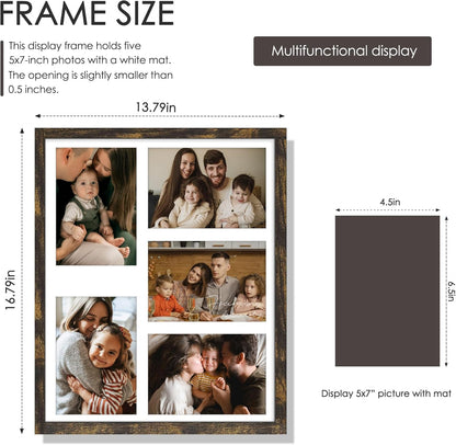 DUENPY 14x26 Collage Picture Frame 4x6 Collage Picture Frame Displays Twelve 4x6 inch Photos Available Horizontal Wall Mounting Display and Vertical Black - Colors A