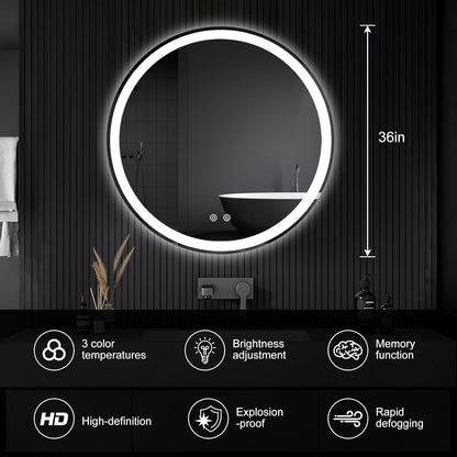 NEWBULIG 20IN Round Bathroom Wall Mirror, Modern Vanity Mirrors for Over Sink, HD Glass Decorative for Entryway, Bedroom & Living Room, Gold