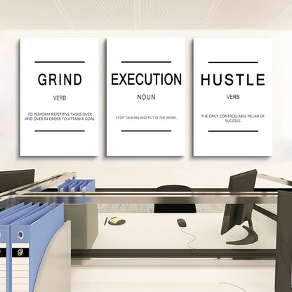 Inspirational Canvas Painting Wall Art -EPHANY ART,Mindset Quotes Prints, Success Framed Entrepreneur Poster Positive Quotes Wall Poster for Home Office Workplace (M-3pcs,12x16inchx3pcs)