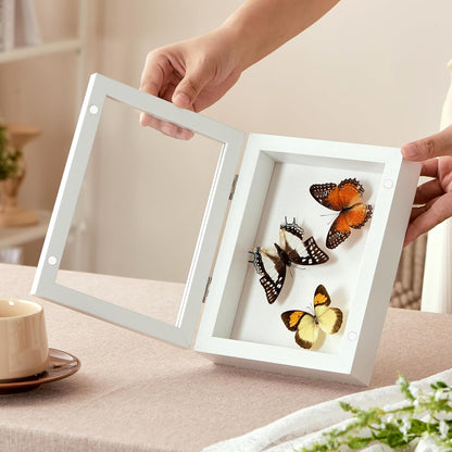 8x10 Deep Shadow Box Picture Frame Display Case with Linen Back and Stand,Real Glass Black Shadow Memory Box Frame 8x10 for Flower Baby Pet Wedding Photo Art Craft Memorial Wall Decor Gift