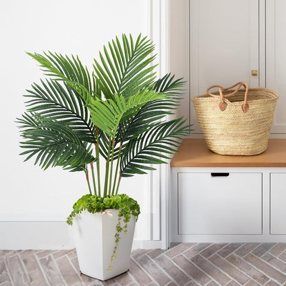 YEPDIN 6 Ft Artificial Tropical Palm Tree With 24 Removable Leaves - Large Faux Plant for Indoors and Outdoors, Silk Housewarming Gift, K185