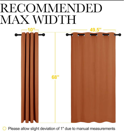 NICETOWN Halloween Pitch Black Solid Thermal Insulated Grommet Blackout Curtains/Drapes for Bedroom Window (2 Panels, 42 inches Wide by 63 inches Long, Black) - Colors B
