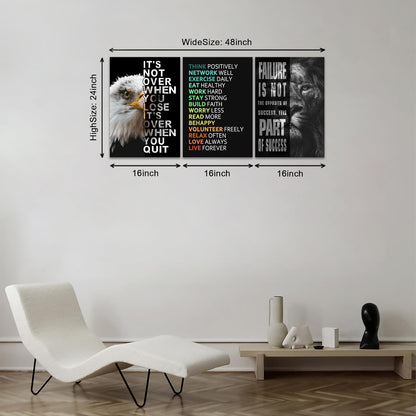 KAWAHONE Canvas Painting Wall Art, Grind Hustle Execution Motivational Wall Art Decoration Posters Prints for Living Room Bedroom, Office Decor, Gallery-Wrapped Canvas Art Set Framed Ready to Hang