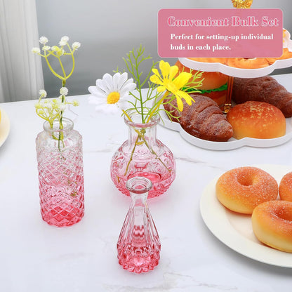 Glass Bud Vase Set of 32 pcs,Bud Vases in Bulk,Small Vases for Centerpieces, Mini Flower Vase Bulk for Rustic Wedding Home Table Decorations