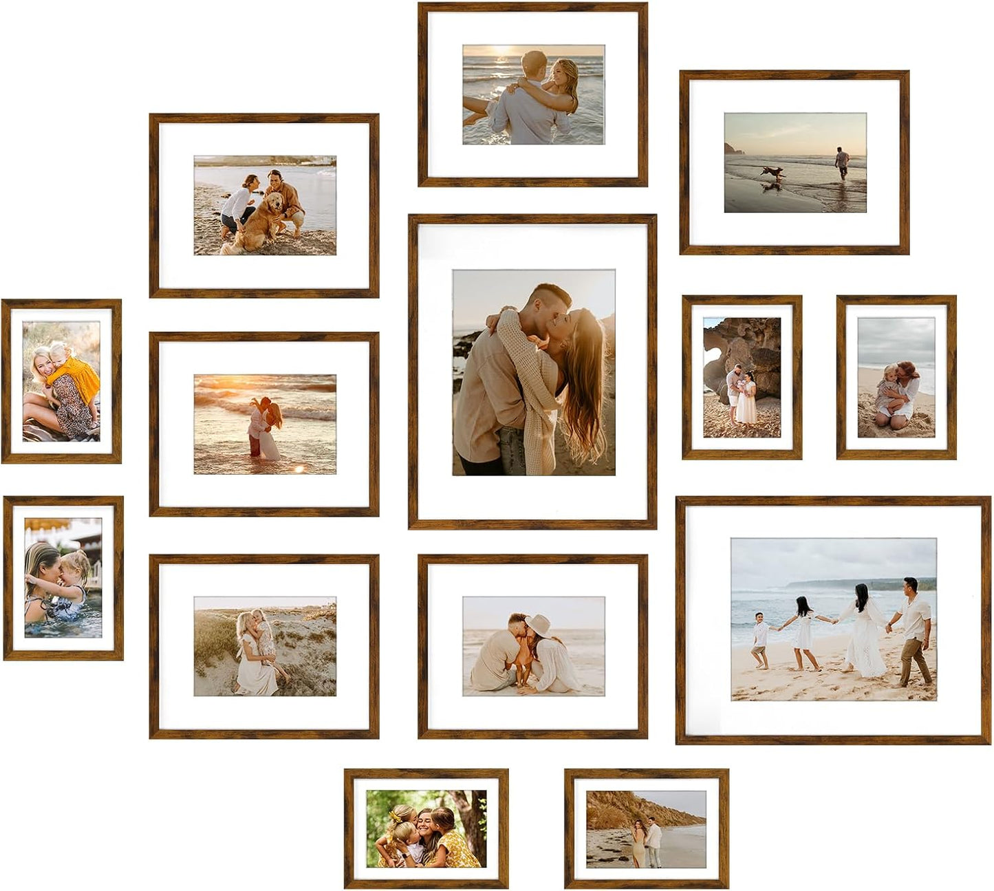 Giftgarden 14 Pack Black Picture Frames Set, 2pcs 11x14 Matted for 8x10, 6pcs 8x10 Matted for 5x7, 6pcs 5x7 Matted for 4x6, Gallery Frame Collage for Wall or Tabletop Display