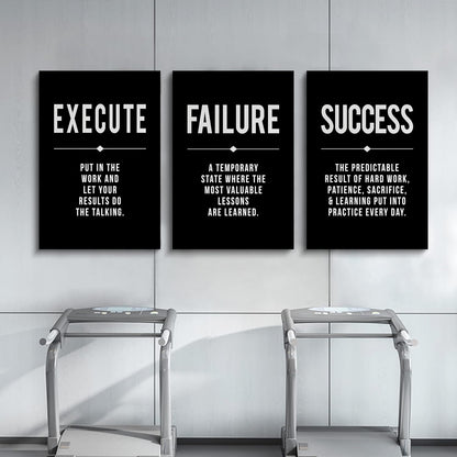 Inspirational Canvas Painting Wall Art -EPHANY ART,Mindset Quotes Prints, Success Framed Entrepreneur Poster Positive Quotes Wall Poster for Home Office Workplace (M-3pcs,12x16inchx3pcs)