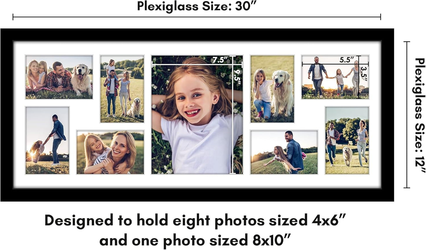 Americanflat 4x6 Collage Picture Frame with Polished Plexiglass - Multi Picture Frames Fit Sixteen 4x6 Photos or Use as One 18x26 Poster Frame for Wall Display - Signature Collection - Black