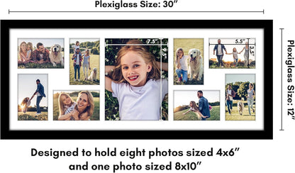 Americanflat 4x6 Collage Picture Frame with Polished Plexiglass - Multi Picture Frames Fit Sixteen 4x6 Photos or Use as One 18x26 Poster Frame for Wall Display - Signature Collection - Black